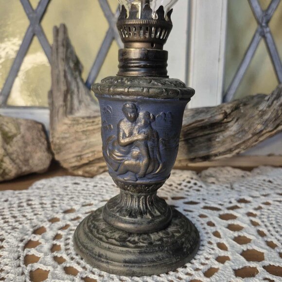 Mini Oil Lamp Set Blue Gold Bronze - Picture 6 of 13